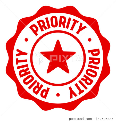 priority seal badge. priority label sticker. Vector sign priority seal badge. priority label sticker. Vector sign 142306227
