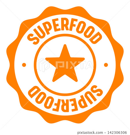 superfood seal badge. superfood label sticker. Vector sign superfood seal badge. superfood label sticker. Vector sign 142306306