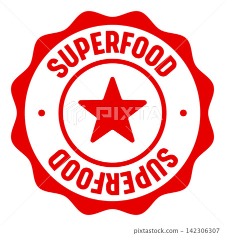 superfood seal badge. superfood label sticker. Vector sign superfood seal badge. superfood label sticker. Vector sign 142306307