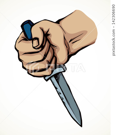 Hand with a dagger. Vector drawing Hand with a dagger. Vector drawing 142306690