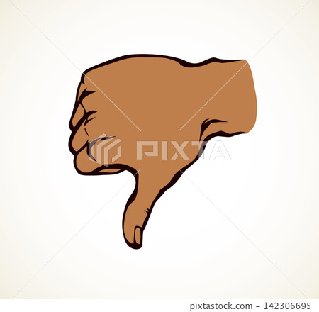 Thumb down sign. Vector drawing Thumb down sign. Vector drawing 142306695