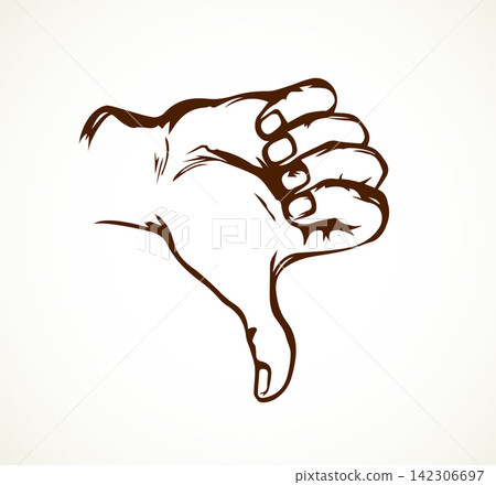 Thumb down sign. Vector drawing Thumb down sign. Vector drawing 142306697