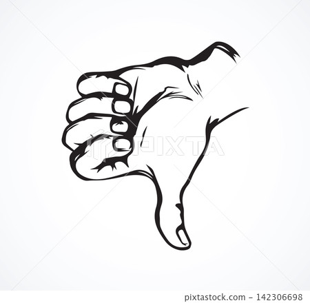 Thumb down sign. Vector drawing 142306698