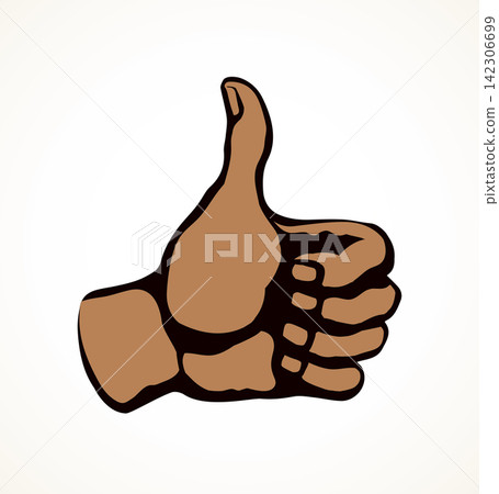 Thumb up. The sign is excellent. Vector drawing 142306699