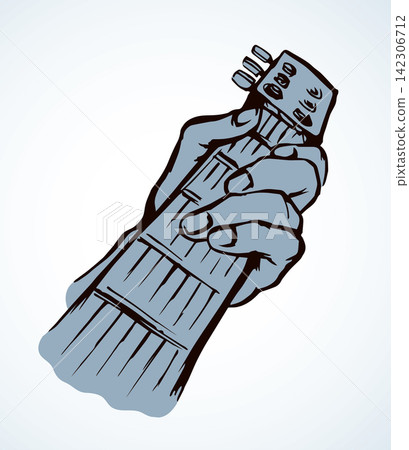 A man plays the guitar. Vector drawing A man plays the guitar. Vector drawing 142306712