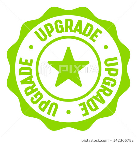 upgrade seal badge. upgrade label sticker. Vector sign upgrade seal badge. upgrade label sticker. Vector sign 142306792