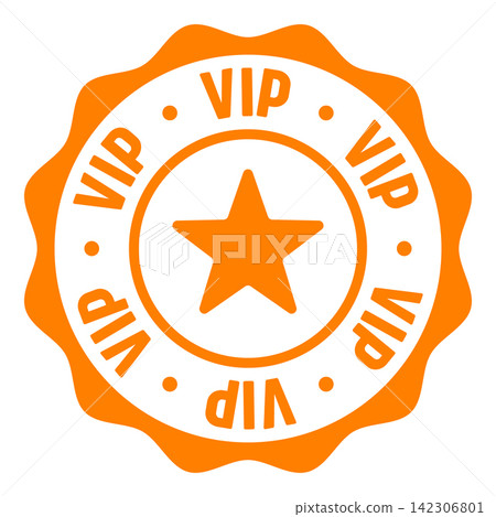 vip seal badge. vip label sticker. Vector sign vip seal badge. vip label sticker. Vector sign 142306801