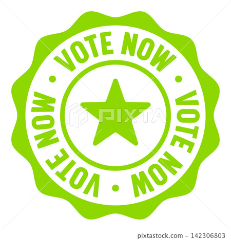 vote now seal badge. vote now label sticker. Vector sign vote now seal badge. vote now label sticker. Vector sign 142306803