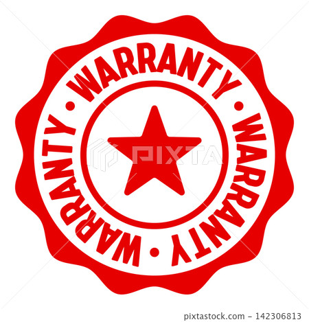 warranty seal badge. warranty label sticker. Vector sign warranty seal badge. warranty label sticker. Vector sign 142306813