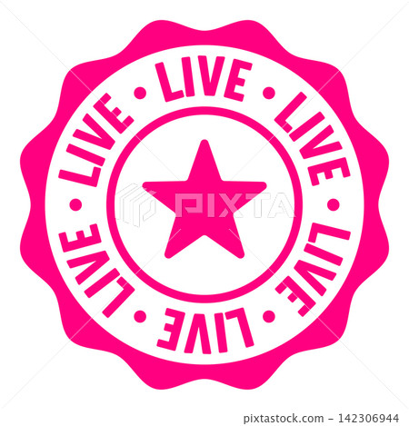 live seal badge. live label sticker. Vector sign live seal badge. live label sticker. Vector sign 142306944