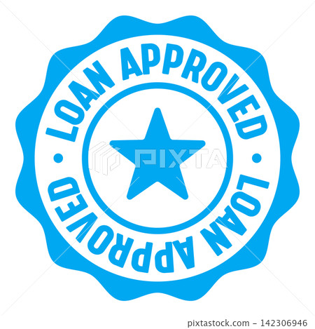 loan approved seal badge. loan approved label sticker. Vector sign loan approved seal badge. loan approved label sticker. Vector sign 142306946