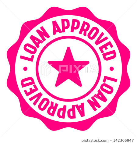 loan approved seal badge. loan approved label sticker. Vector sign loan approved seal badge. loan approved label sticker. Vector sign 142306947