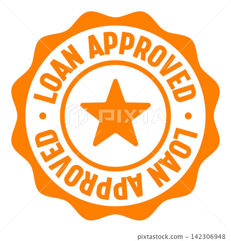 loan approved seal badge. loan approved label sticker. Vector sign loan approved seal badge. loan approved label sticker. Vector sign 142306948