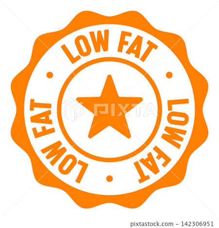low fat seal badge. low fat label sticker. Vector sign low fat seal badge. low fat label sticker. Vector sign 142306951
