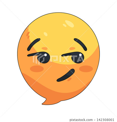 Illustration of skeptical emoji speech bubble Illustration of skeptical emoji speech bubble 142308001