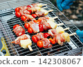 Grilled Meat Skewers with Bacon 142308067
