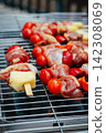Grilled Meat Skewers with Bacon 142308069
