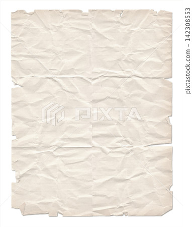 Wrinkled paper texture monochrome isolated on white Wrinkled paper texture monochrome isolated on white 142308553