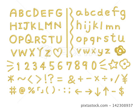 Hand-drawn gold alphabet, number, and symbol illustration set (transparent PNG) Hand-drawn gold alphabet, number, and symbol illustration set (transparent PNG) 142308937