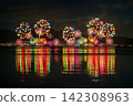 Lake Biwa Fireworks Festival and reflections on the lake surface 142308963