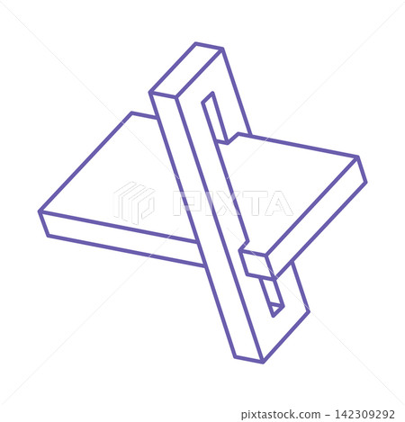 Impossible shapes. Sacred geometry figure. Optical illusion logo. Abstract eternal geometric object. Impossible endless outline. Line art. Optical art. Impossible geometry shape on a white background. Impossible shapes. Sacred geometry figure. Optical illusion logo. Abstract eternal geometric object. Impossible endless outline. Line art. Optical art. Impossible geometry shape on a white background. 142309292