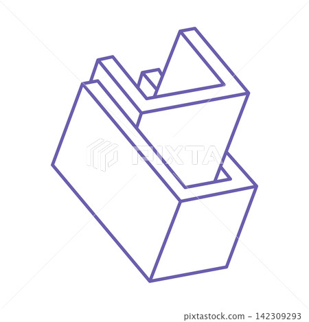 Illusion shapes. 3d geometry tattoo. Optical illusion figures. Sacred geometry. Logo in trendy 2022 Very Peri color. Illusion shapes. 3d geometry tattoo. Optical illusion figures. Sacred geometry. Logo in trendy 2022 Very Peri color. 142309293