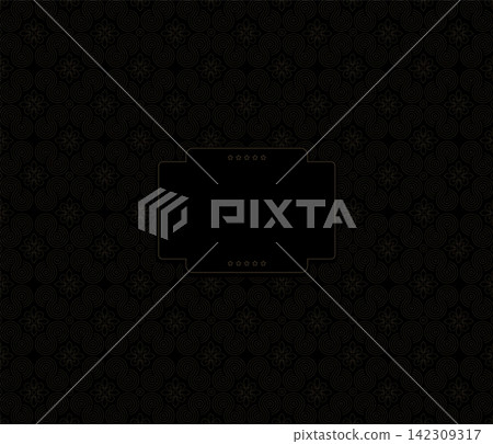 Geometric design with a gold pattern on a black background, based on traditional art Geometric design with a gold pattern on a black background, based on traditional art 142309317