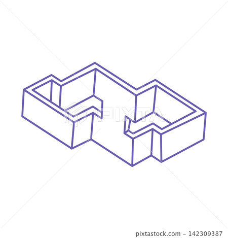 Impossible shapes. Sacred geometry tattoo. Optical illusion figure. Abstract eternal geometric objects. Impossible endless outline shapes. Optical art. Impossible geometry shape on a white background. Impossible shapes. Sacred geometry tattoo. Optical illusion figure. Abstract eternal geometric objects. Impossible endless outline shapes. Optical art. Impossible geometry shape on a white background. 142309387