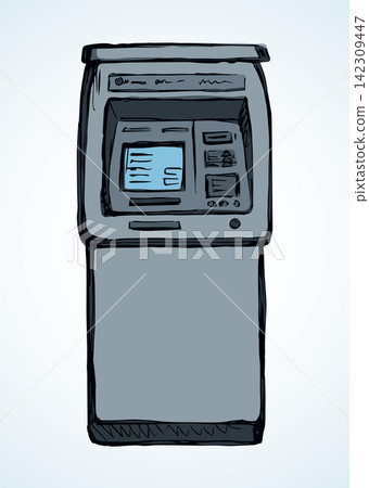 ATM device icon. Vector drawing ATM device icon. Vector drawing 142309447