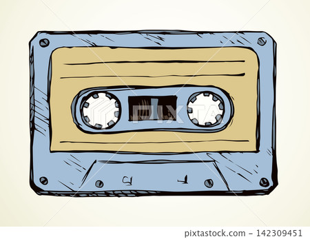 Cassette. Vector drawing 142309451