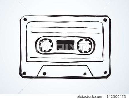 Cassette. Vector drawing Cassette. Vector drawing 142309453