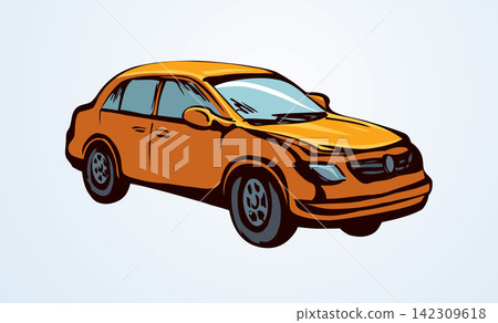 Taxi. Vector drawing icon sign Taxi. Vector drawing icon sign 142309618