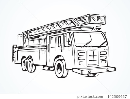 Fire truck. Vector drawing Fire truck. Vector drawing 142309637