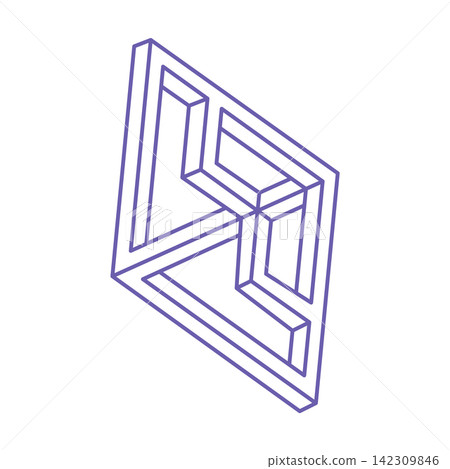 Impossible shapes. Sacred geometry. Optical illusion figures. Abstract eternal geometric objects. Impossible endless outline shape. Logo. Optical art. Impossible geometry shape on a white background. Impossible shapes. Sacred geometry. Optical illusion figures. Abstract eternal geometric objects. Impossible endless outline shape. Logo. Optical art. Impossible geometry shape on a white background. 142309846