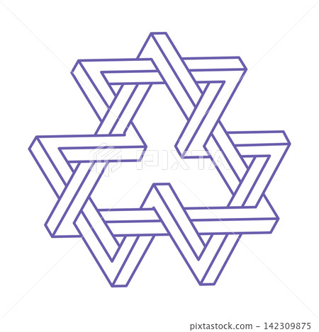 Illusion shapes. 3d geometry tattoo in trendy 2022 Very Peri color. Optical illusion figures. Sacred geometry. Logo. Illusion shapes. 3d geometry tattoo in trendy 2022 Very Peri color. Optical illusion figures. Sacred geometry. Logo. 142309875