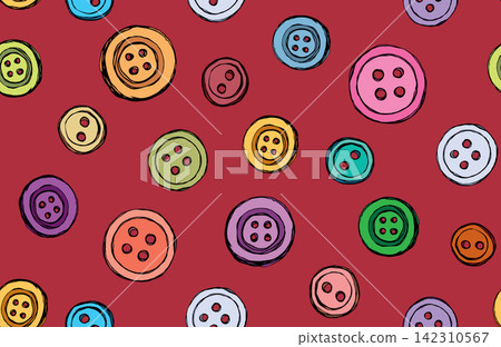 Button. Vector drawing red pattern Button. Vector drawing red pattern 142310567