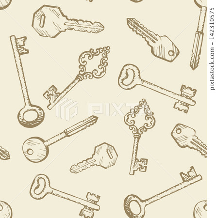 Keys. Vector drawing Keys. Vector drawing 142310575