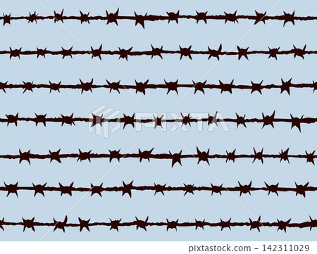 Barbed wire. Vector drawing Barbed wire. Vector drawing 142311029