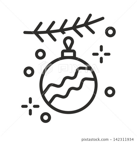 New Year toy icon, flat vector illustration on white background New Year toy icon, flat vector illustration on white background 142311934