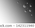Monochrome grainy gradient background with abstract floating spheres for design modern minimalist black and white texture with floating 3d orb shapes looks like water drops, copy space 142311940
