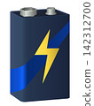 Illustration of a rectangular dry cell battery 142312700
