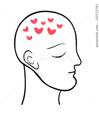 Vector isolated illustration of a person falling in love. Falling in love. Vector isolated illustration of a person falling in love. Falling in love. 142312761