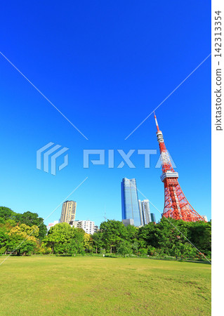 Tokyo Tower and fresh greenery in Minato-ku, Tokyo Tokyo Tower and fresh greenery in Minato-ku, Tokyo 142313354