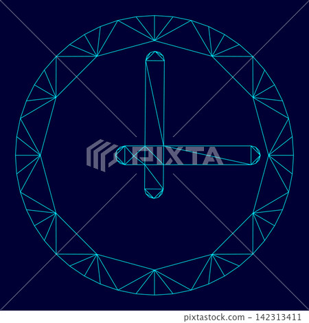 Clock low poly triangulation triangulated polygonal electric cyan blue vibrant aqua neon color vector illustration image outline contour line Clock low poly triangulation triangulated polygonal electric cyan blue vibrant aqua neon color vector illustration image outline contour line 142313411