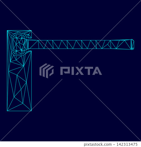 Barrier low poly triangulation triangulated polygonal electric cyan blue vibrant aqua neon color vector illustration image outline contour line Barrier low poly triangulation triangulated polygonal electric cyan blue vibrant aqua neon color vector illustration image outline contour line 142313475