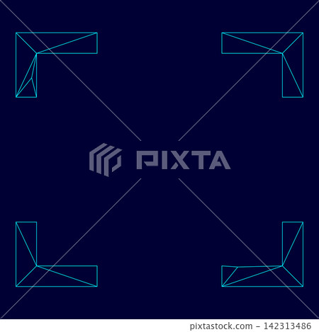Symbol full screen low poly triangulation triangulated polygonal electric cyan blue vibrant aqua neon color vector illustration image outline contour line Symbol full screen low poly triangulation triangulated polygonal electric cyan blue vibrant aqua neon color vector illustration image outline contour line 142313486