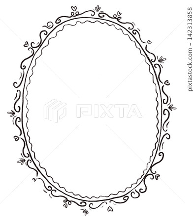 Whimsical curly frame. Hand drawn wedding decoration, castle aesthetic border, romantic illustration Whimsical curly frame. Hand drawn wedding decoration, castle aesthetic border, romantic illustration 142313858