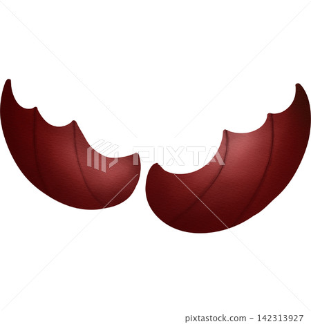 Devil red wings Halloween hand drawn illustration Devil red wings Halloween hand drawn illustration 142313927
