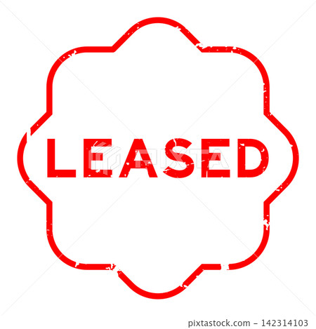 Grunge red leased word square seal stamp on white background 142314103