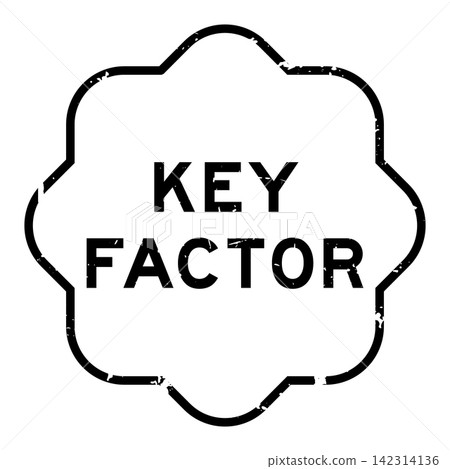 Grunge black key factor word square seal stamp on white background 142314136